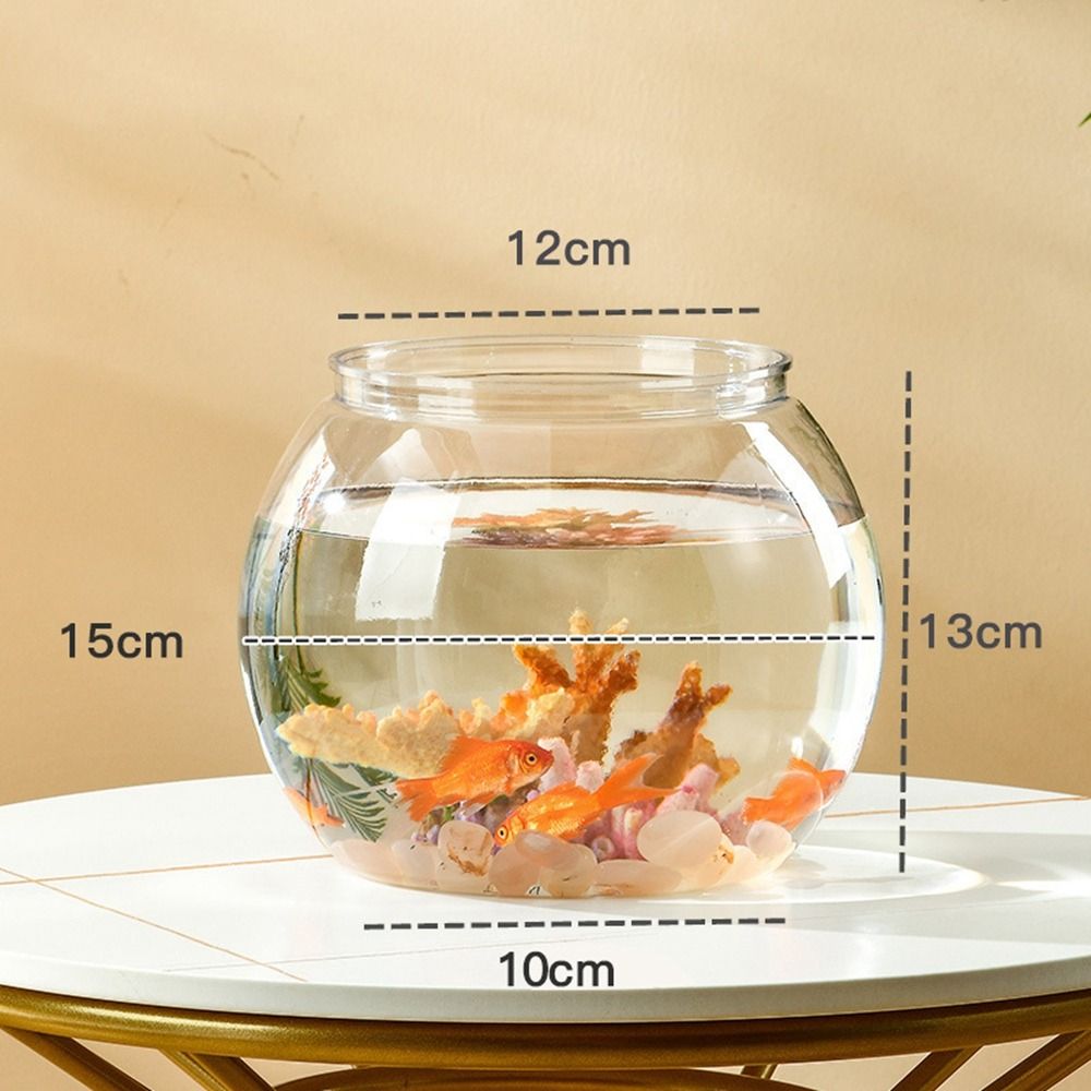 Marine Aquarium Live - 홈데코 투명 원형 어항 플라스틱 소형