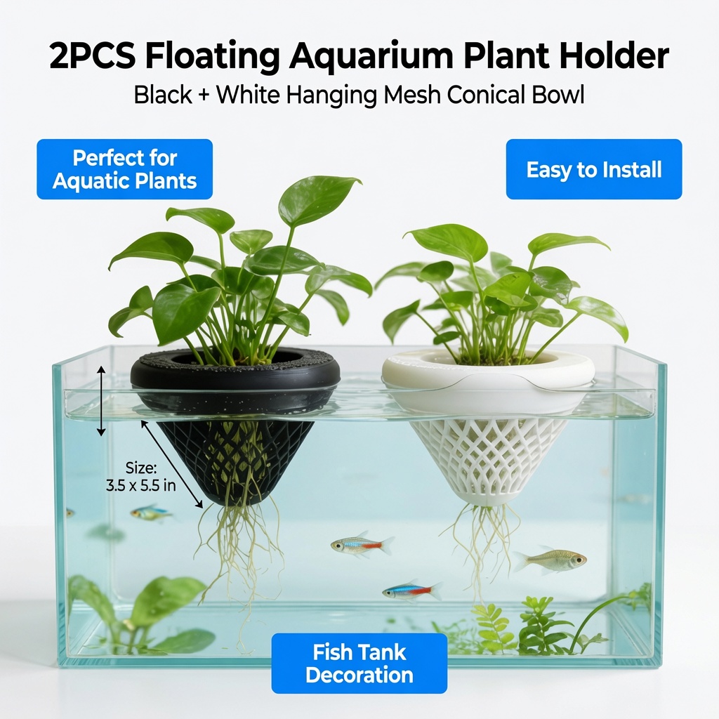 2PCS 플로팅 수족관 식물 홀더, 물고기 탱크용 걸이 - Marine Aquarium Hobby 리뷰 및 가격