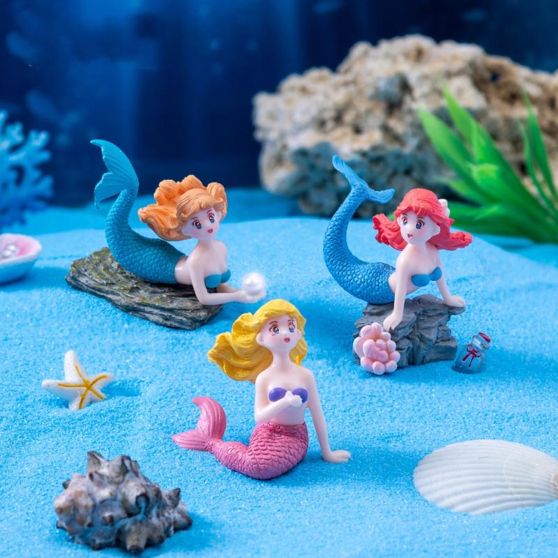4Pcs 플라스틱 물고기 탱크 작은 인어 장식품 미니어 - Marine Aquarium Hobby 리뷰 및 가격