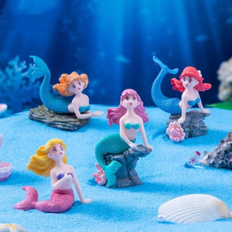4Pcs 플라스틱 물고기 탱크 작은 인어 장식품 미니어 - Marine Aquarium Hobby 리뷰 및 가격