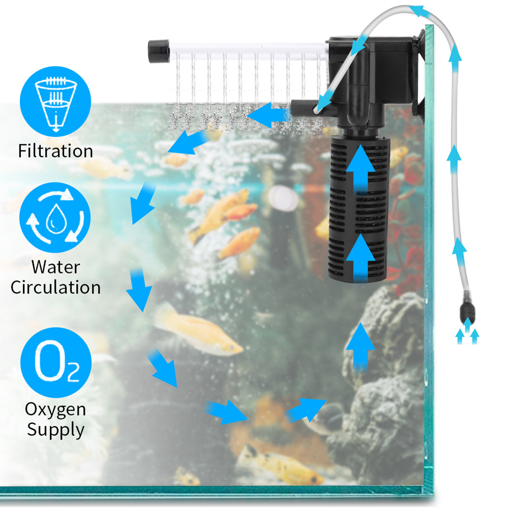 3 in 1 수족관 내부 필터 무소음 수족관 물 정화기 - Marine Aquarium Water 리뷰 및 가격